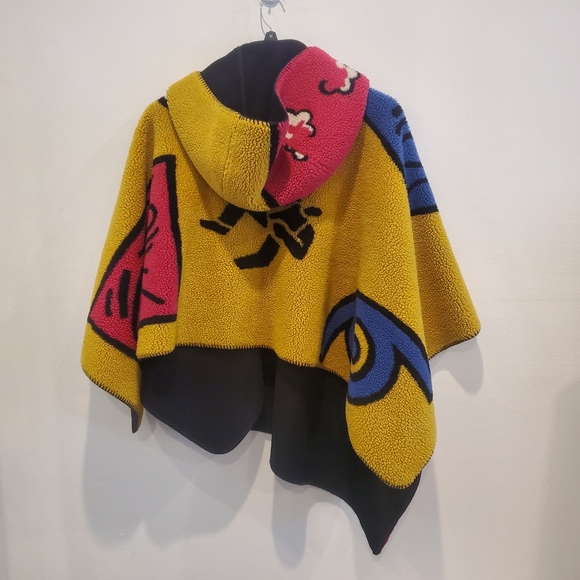 Burberry Prorsum Runway Sherpa Hooded Cape Poncho Wrap Shawl